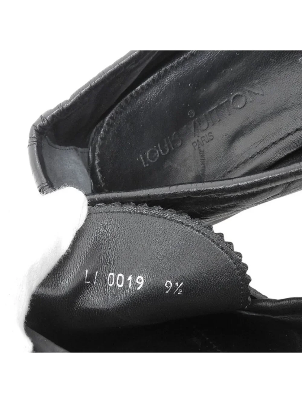 Louis Vuitton Loafers Shoes Leather Black 9.5